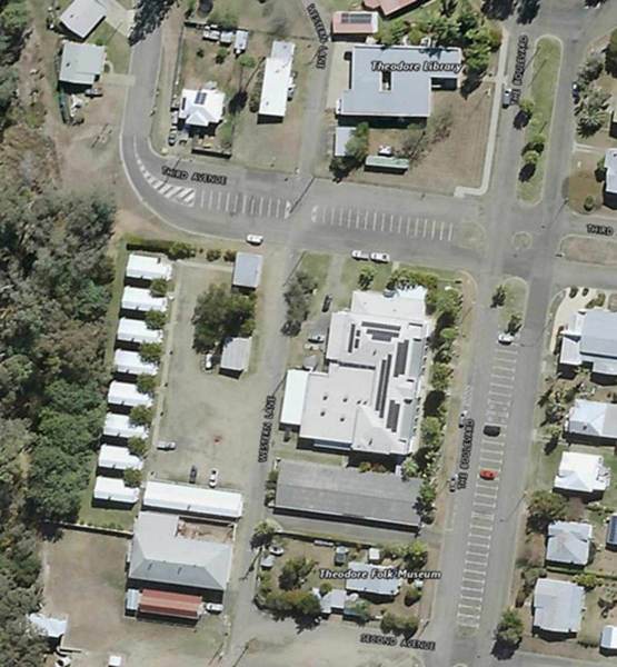 Theodore Hotel Motel and Cabins aerial view